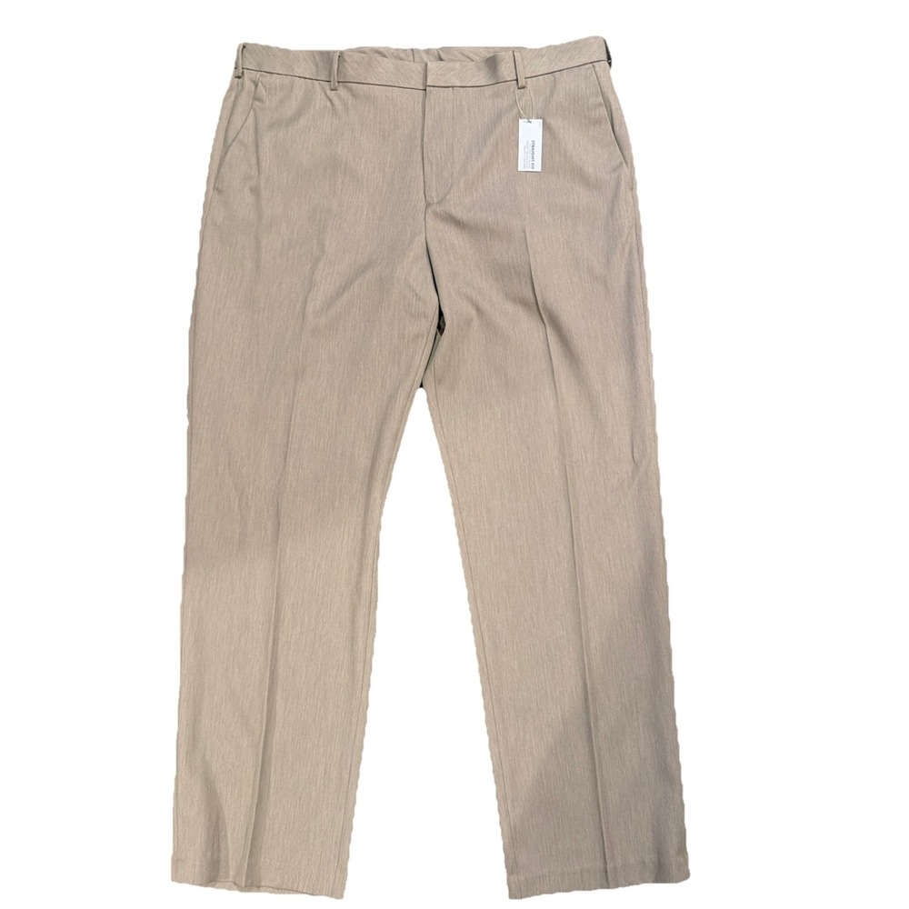 Van Heusen Ultimate Traveler Premium No Iron Straight Fit 40x32 Flat TAUPE HTR